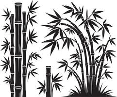 bamboo tree silhouettes set of bamboo tree silhouettes art vector