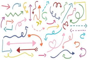 set of colorful texture arrows vector