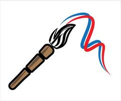 charming colorful icon art brush vector