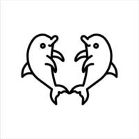 two funny dolphins vector