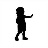 The child is learning to walk by himself. vector