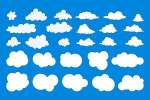 Clouds set on blue background vector
