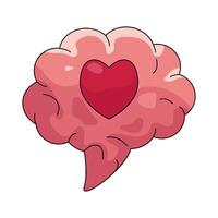 Illustration of Brain with Heart vector