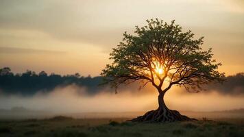 Timelapse of a Growing Tree at Sunrise Nature Growth Cycle video