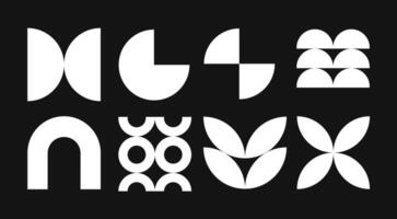 Collection of White Geometric Shapes for Design vector