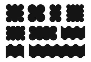 Collection of Abstract White Blob Shapes and Rounded Squares vector