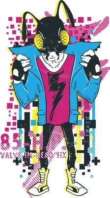 Glowing Undead Horror Graphic Tee Art - Zombie Flash Illustration for T-Shirt Printing