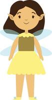 Cute Little Fairy Character with Flat Design. vector