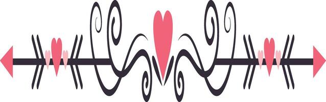 Valentine's Day Divider Element Isolated on White Background vector