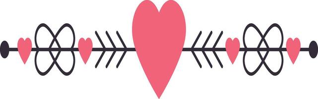 Valentine's Day Divider Element Isolated on White Background. vector