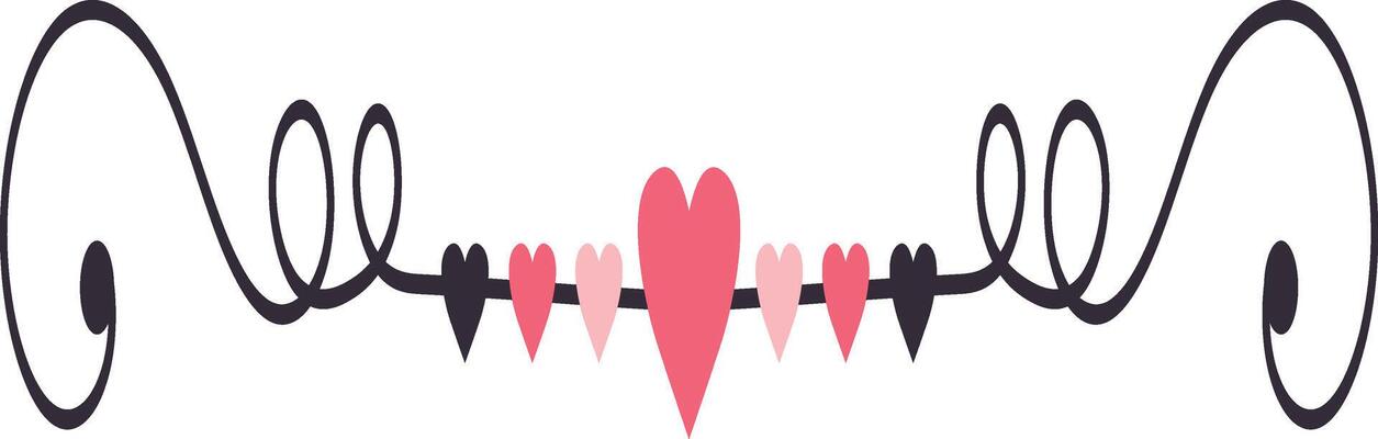 Valentine's Day Divider Element on White Background