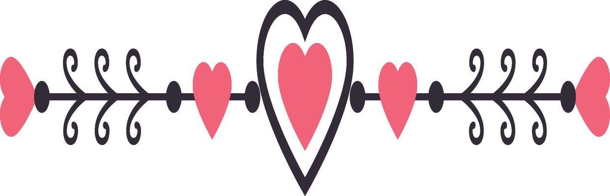 Valentine's Day Divider Element with Flat Design