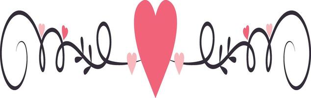 Valentine's Day Divider Element with Simple Design vector