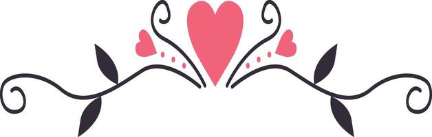 Valentine's Day Divider Element with Flat Design. vector