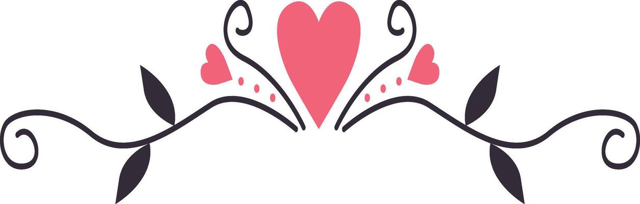 Valentine's Day Divider Element with Flat Design.