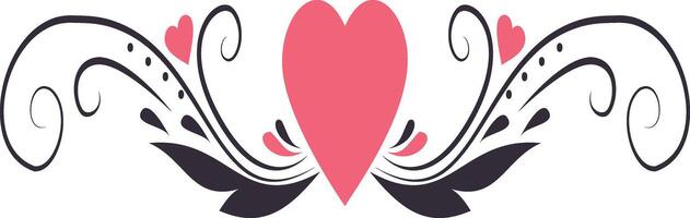 Valentine's Day Divider Element in Simple Design vector