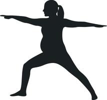 Pregnant Girl Silhouette with Simple Shape. Isolated on White Background vector