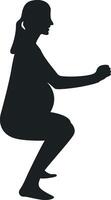 Pregnant Girl Silhouette in Simple Design. Isolated on White Background, vector