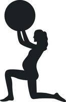 Pregnant Girl Silhouette in Flat Design. Isolated on White Background vector