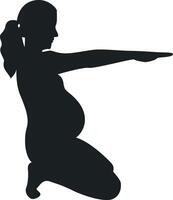 Pregnant Girl Silhouette with Flat Design. Isolated on White Background. vector