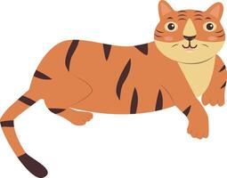 Tiger Pose Character Illustration with Cartoon Design vector