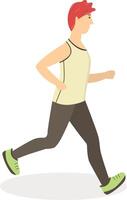 Man Running Character on White Background vector