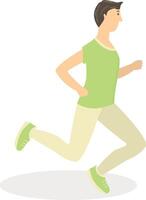 Man Running Character Isolated on White Background. vector