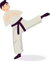 Cute Boy Karate Character Isolated on White Background vector