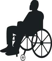 Silhouette of Disabled Man in a Wheelchair with Simple Design. vector