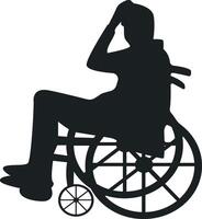 Silhouette of Disabled Man in a Wheelchair with Simple Design vector