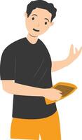 Puzzled Man Carrying Empty Wallet vector