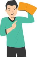 Puzzled Man Carrying Empty Wallet in Flat Design vector