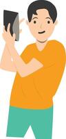 Man Carrying Empty Wallet with Flat Design vector