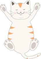 Cute Fat Cat Character in Smile Expression vector
