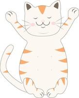 Cute Fat Cat Character in Smile Expression. vector