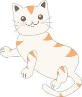 Cute Fat Cat Character with Smile Expression vector