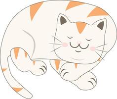 Cute Fat Cat Character with Smile Expression. vector