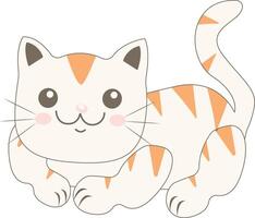 Cute Fat Cat Character with Flat Design vector