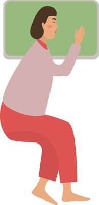Female Sleeping Pose Illustration with Flat Design