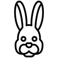 Rabbit Outline Icon, Black And White Outline Icon Symbol vector