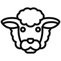 Sheep Outline Icon, Black And White Outline Icon Symbol vector