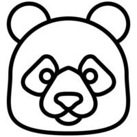 Panda Outline Icon, Black And White Outline Icon Symbol vector