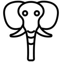 Elephant Outline Icon, Black And White Outline Icon Symbol vector