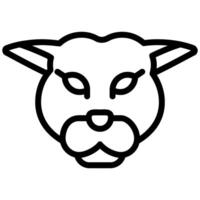 Panther Outline Icon, Black And White Outline Icon Symbol vector