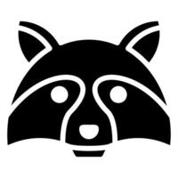 Racoon Glyph Icon, Black And White Glyph Icon Symbol vector