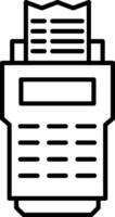 Debit Card Machine Icon, Debit Card Swipe Machine Icon., Black And White Outline Icon Symbol vector
