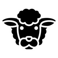 Sheep Glyph Icon, Black And White Glyph Icon Symbol vector