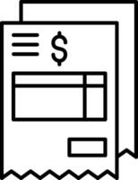 Paper Bill Icon, Invoice, Billing, Payment, Receipt Icon, Black And White Outline Icon Symbol vector