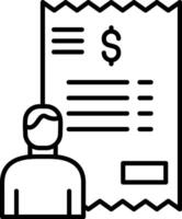 Personal Billing Icon, Invoice, Billing, Payment, Receipt Icon, Black And White Outline Icon Symbol vector