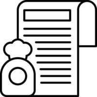 Paper Invoice Icon, Billing, Balance, Receipt Icon, Black And White Outline Icon Symbol vector